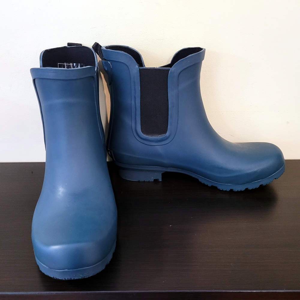 Roma Teal Blue Short Ankle Rain Boots